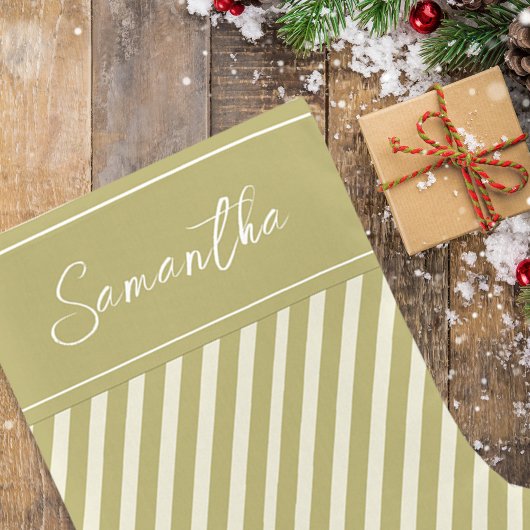 Petite Chaussette De Noël Script de calligraphie simple Gold Holiday