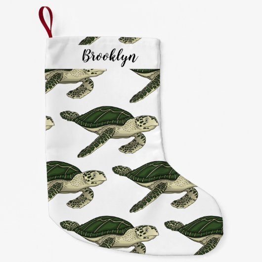 Petite Chaussette De Noël Sea turtle cartoon (Devant)