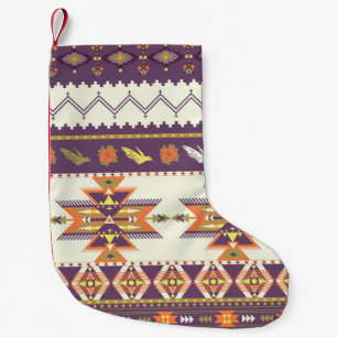 Petite Chaussette De Noël Seamless colorful aztec pattern