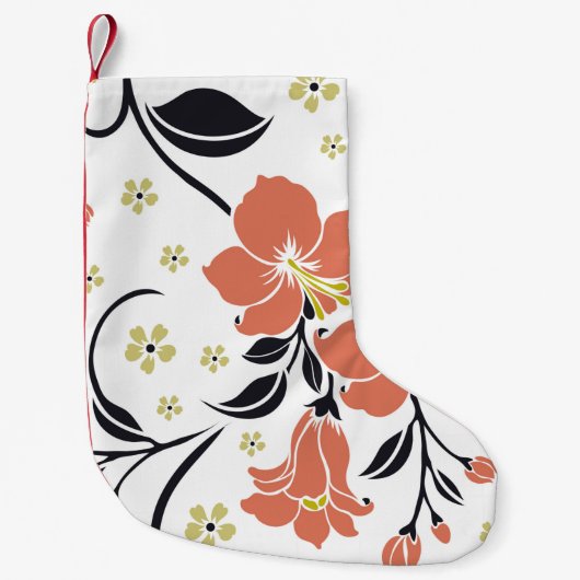 Petite Chaussette De Noël Seamless luxury pattern with flowersflower, lace,  (Devant)