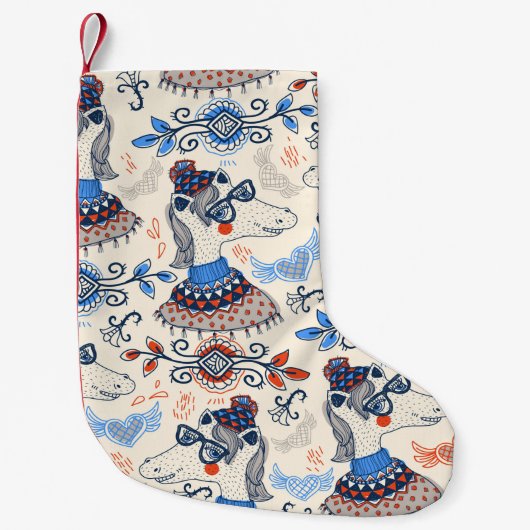 Petite Chaussette De Noël  seamless pattern with cartoon horsespattern,anima (Devant)