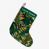 Petite Chaussette De Noël Seamless pattern with golden ferns (Devant (Accrochage))