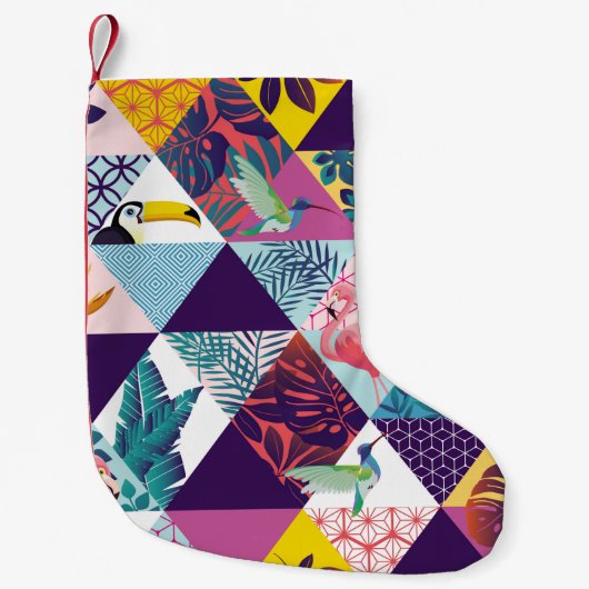 Petite Chaussette De Noël seamless pattern with Parrot, Toucans, Hummingbird (Devant)