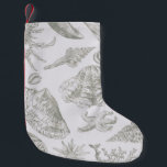 Petite Chaussette De Noël Seashell Soft Antique Art Beach Shops<br><div class="desc">Beach Seashell Classic Elegant Shell Art - Un thème de plage avec des oeuvres d'art de coquillages vintages.</div>