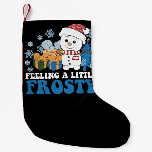 Petite Chaussette De Noël Sentez-vous un petit Noël de neige gelé (Devant)