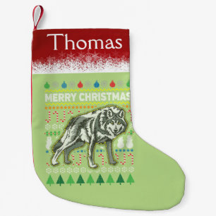 Petite Chaussette De Noël Série sur la faune de Wolf Ugly Christmas Sweat