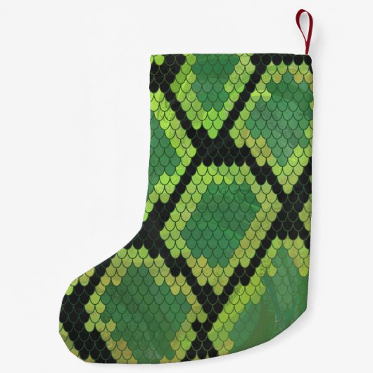 Petite Chaussette De Noël Serpent noir et vert (Dos)