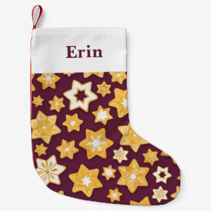 Petite Chaussette De Noël Serre de biscuits de Noël avec Arrière - plan de p