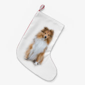 Petite Chaussette De Noël Sheltie Shetland Sheepdog (Devant (Accrochage))