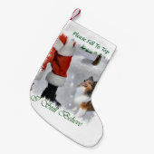 Petite Chaussette De Noël Shetland Sheepdog croient Noël (Devant (Accrochage))