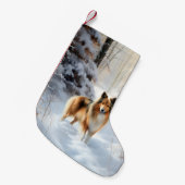 Petite Chaussette De Noël Shetland Sheepdog Laisser neiger Noël (Devant (Accrochage))
