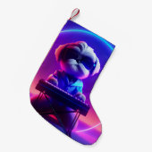 Petite Chaussette De Noël Shih Tzu Jouer Piano (Devant (Accrochage))