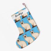 Petite Chaussette De Noël Siamese cat cartoon (Dos (Accrochage))