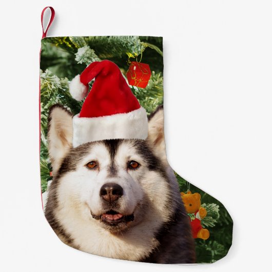 Petite Chaussette De Noël Sibérie Husky Arbre de Noël Ornements Snowman (Devant)