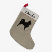 Petite Chaussette De Noël Silhouette à cheveux longs de chiwawa avec le (Devant (Accrochage))
