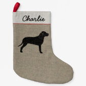 Petite Chaussette De Noël Silhouette américaine de Terrier de pitbull (Devant)