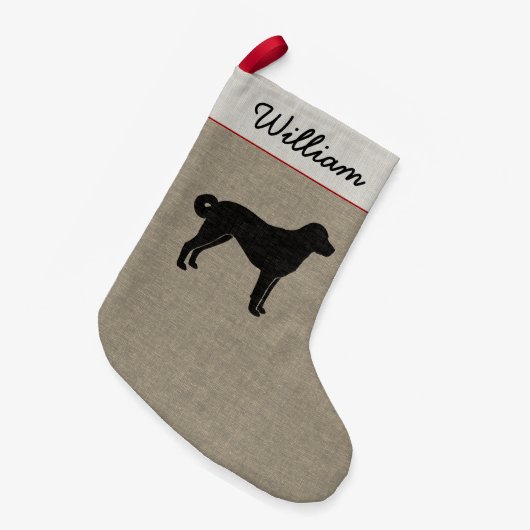 Petite Chaussette De Noël Silhouette anatolienne de chien de berger (Devant (Accrochage))