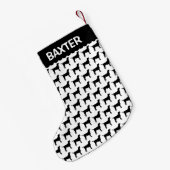 Petite Chaussette De Noël Silhouette de chien du Black Lab (Dos (Accrochage))