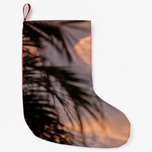 Petite Chaussette De Noël Silhouette de palmier (Devant)