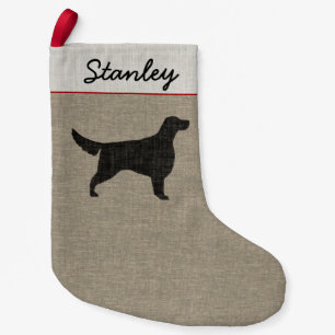 Petite Chaussette De Noël Silhouette de Setter Irlandais Faux Lin Chien pers