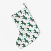 Petite Chaussette De Noël Silhouette d'impression Brown et Turquoise Zebra (Dos (Accrochage))