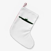 Petite Chaussette De Noël Silhouette sous-marine en blanc (Devant (Accrochage))