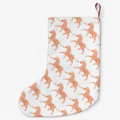 Petite Chaussette De Noël Silhouette Zèbre orange et blanc (Dos)