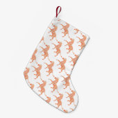 Petite Chaussette De Noël Silhouette Zèbre orange et blanc (Devant (Accrochage))