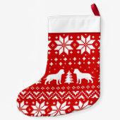 Petite Chaussette De Noël Silhouettes AmStaff du Staffordshire Terrier (Dos)