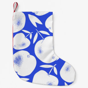 Petite Chaussette De Noël Silhouettes de pomme texturées : Motif à main