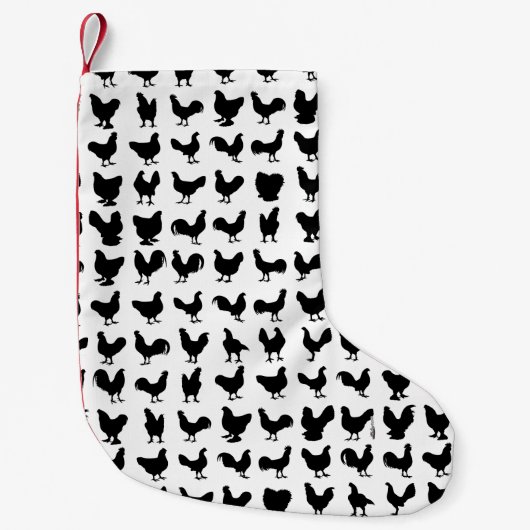 Petite Chaussette De Noël Silhouettes de poulet (Devant)
