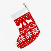 Petite Chaussette De Noël Silky Terrier Silhouettes Chiens De Fête Rouge (Dos (Accrochage))