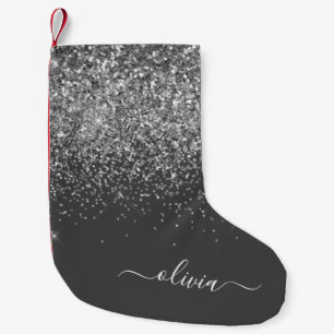Petite Chaussette De Noël Silver Grey Girl Parties scintillant étincelante N