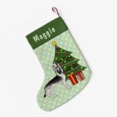 Petite Chaussette De Noël Silver Sable Allemand Berger vert arbre de Noël (Dos (Accrochage))