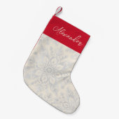 Petite Chaussette De Noël Silver Snowflake Custom Name  (Devant (Accrochage))