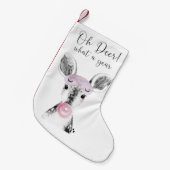Petite Chaussette De Noël Simple Black & White Oh Deer Quel Devis An (Devant (Accrochage))