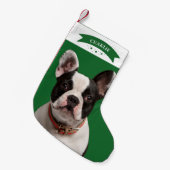 Petite Chaussette De Noël Simple mignon Photo Personnalisée Chien (Devant (Accrochage))