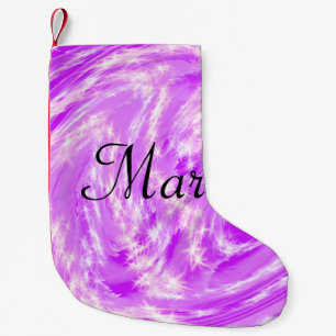 Petite Chaussette De Noël simple minimal léger pastel rose ajoutez votre nom