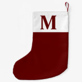 Petite Chaussette De Noël Simple Monogramme rouge Personnalisé Noël Petit C (Dos)