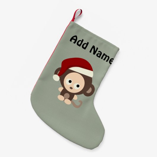 Petite Chaussette De Noël Singe de Noël mignon (Devant (Accrochage))