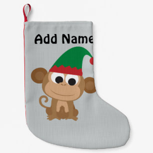 Petite Chaussette De Noël Singe d'Elf de Noël