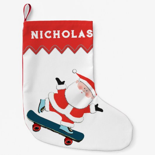 Petite Chaussette De Noël Skateboard cadeau de vacances (Devant)