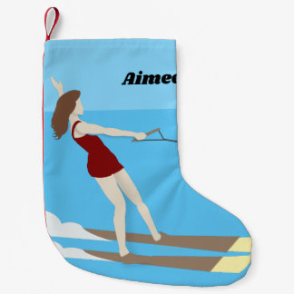Petite Chaussette De Noël Ski nautique de style vintage