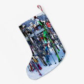 Petite Chaussette De Noël Skis and Poles (Dos (Accrochage))