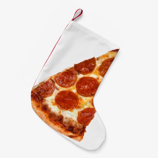 Petite Chaussette De Noël SlipperyJoe's classique pepperoni pizza tranche fo (Devant (Accrochage))