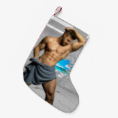 Petite Chaussette De Noël SlipperyJoe's Man serviette brisée mur de brique b (Devant (Accrochage))