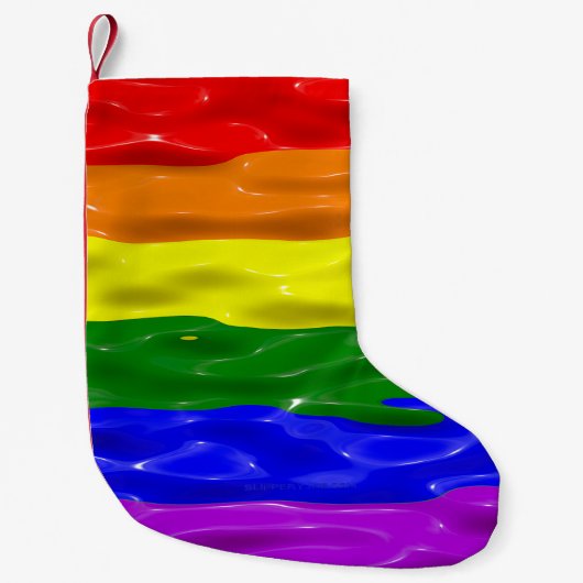 Petite Chaussette De Noël SlipperyJoe's rainbow pride couleurs liquide brill (Devant)