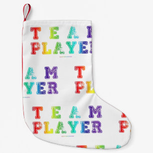 Petite Chaussette De Noël SlipperyJoe's Team Player mots gradient rainbow c