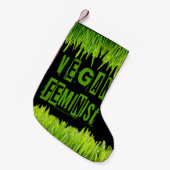 Petite Chaussette De Noël SlipperyJoe's Vegan feminist grass word block lett (Devant (Accrochage))