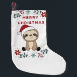 Petite Chaussette De Noël Sloth Noël Neige Hiver Animaux Fentes<br><div class="desc">Le paresseux pour Noël avec des lumières de fées. Animaux amusants avec des cadeaux et de la neige pour les vacances. Aussi drôle pour noël en juillet. Les fentes sont des animaux mignons et parfaits pour Noël.</div>